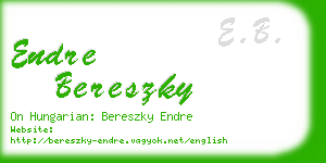 endre bereszky business card